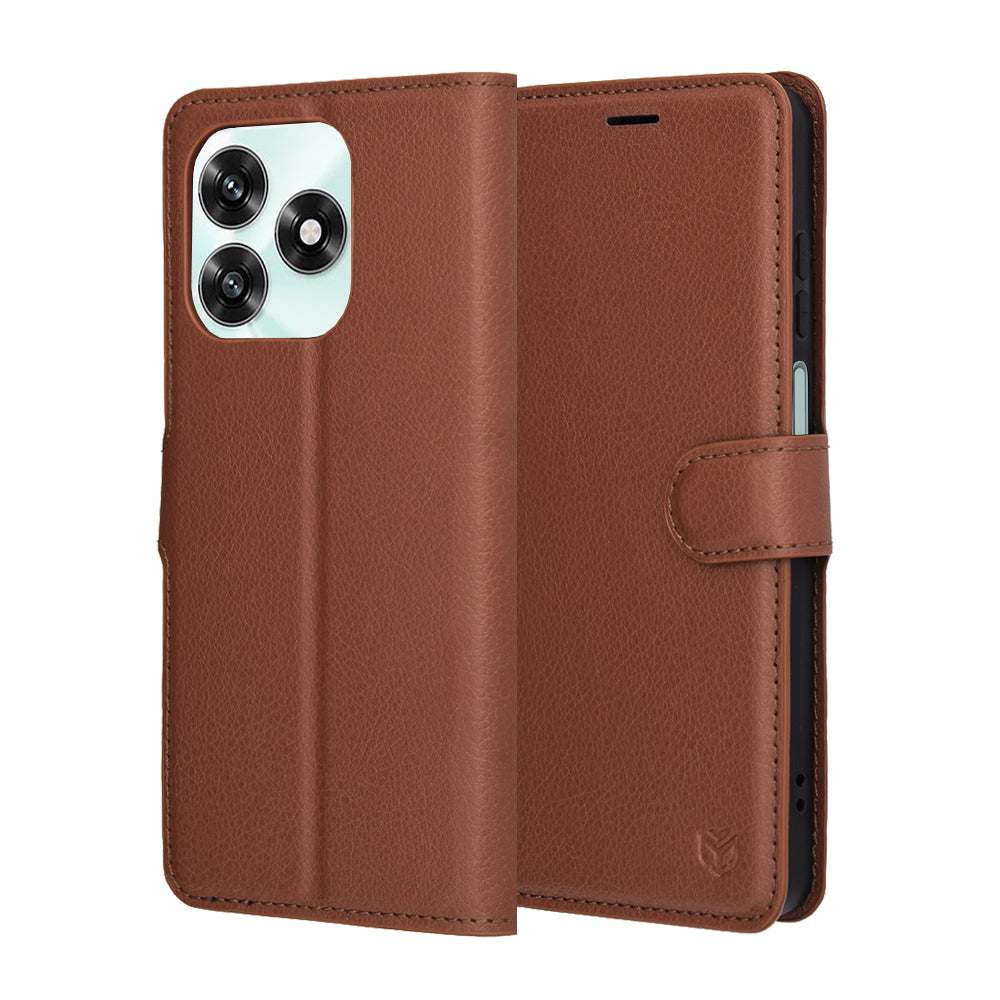 Husa de protectie Techsuit Leather Folio compatibil cu Honor X5c Plus, Maro