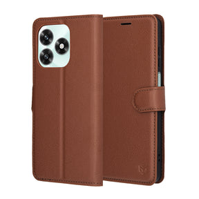 Husa de protectie Techsuit Leather Folio compatibil cu Honor X5c Plus, Maro