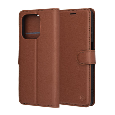 Husa de protectie Techsuit Leather Folio compatibil cu Honor X5c Plus, Maro
