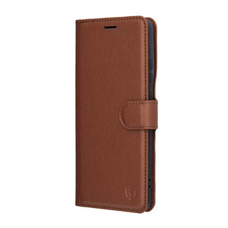 Husa de protectie Techsuit Leather Folio compatibil cu Motorola Edge 70, Maro