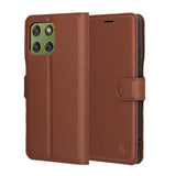 Husa de protectie Techsuit Leather Folio compatibil cu Motorola Edge 70, Maro