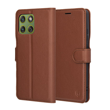 Husa de protectie Techsuit Leather Folio compatibil cu Motorola Edge 70, Maro