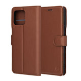 Husa de protectie Techsuit Leather Folio compatibil cu Motorola Edge 70, Maro