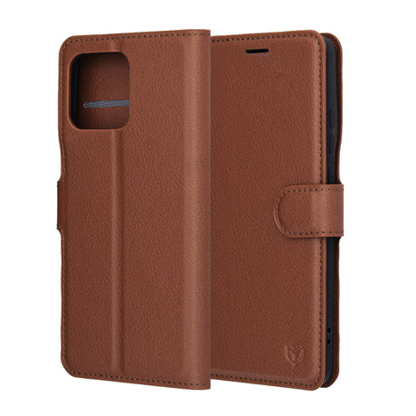 Husa de protectie Techsuit Leather Folio compatibil cu Motorola Edge 70, Maro
