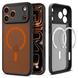 Husa de protectie Spigen Ultra Hybrid MagSafe (ACS10483) compatibil cu iPhone 17 Pro, Frost Black / Portocaliu