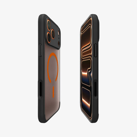 Husa de protectie Spigen Ultra Hybrid MagSafe (ACS10483) compatibil cu iPhone 17 Pro, Frost Black / Portocaliu