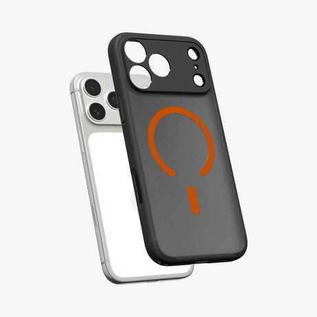 Husa de protectie Spigen Ultra Hybrid MagSafe (ACS10482) compatibil cu iPhone 17 Pro Max, Frost Black / Portocaliu