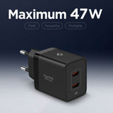 Incarcator Spigen Essential EE472EU (ACH09457), 2x Type-C, Fast Charging, Quantum Boost, 47W, Negru