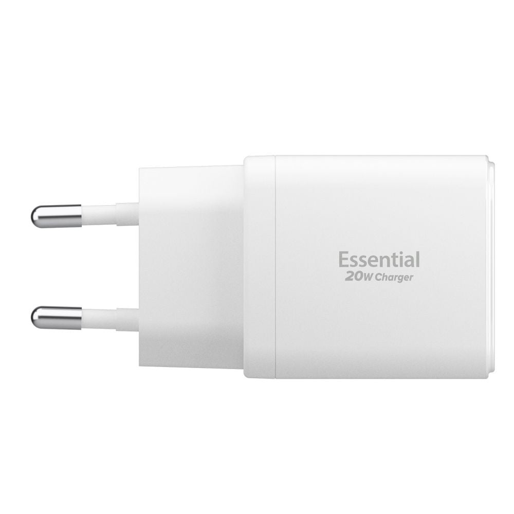 Incarcator Spigen Essential EE202EU (ACH08704), USB, Type-C, Fast Charging, Quantum Boost, 20W, Alb