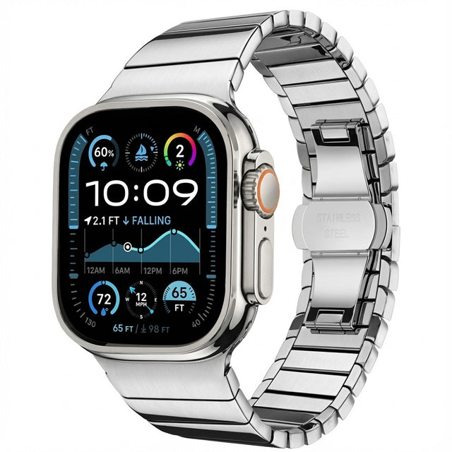 Curea smartwatch Techsuit Watchband (W012) compatibil cu Apple Watch 1/2/3/4/5/6/7/8/9/10/11/SE/SE 2/SE 3/Ultra/Ultra 2/Ultra 3 (42/44/45/46/49mm), Argintiu