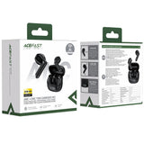 Casti Acefast (W2), TWS, Bluetooth 5.4, 4-Mic ENC, IPX4, 400mAh, LED Digital Display, Magnetic Design, Negru