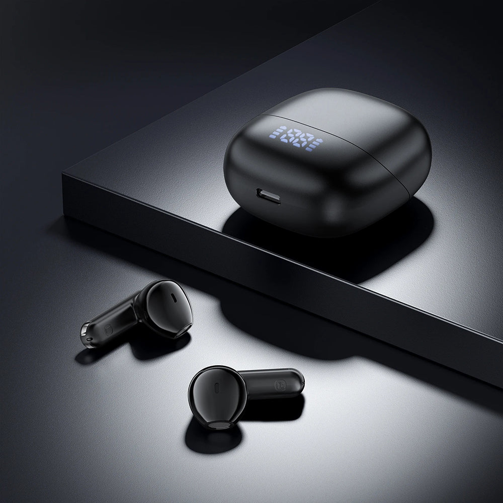 Casti Acefast (W2), TWS, Bluetooth 5.4, 4-Mic ENC, IPX4, 400mAh, LED Digital Display, Magnetic Design, Negru