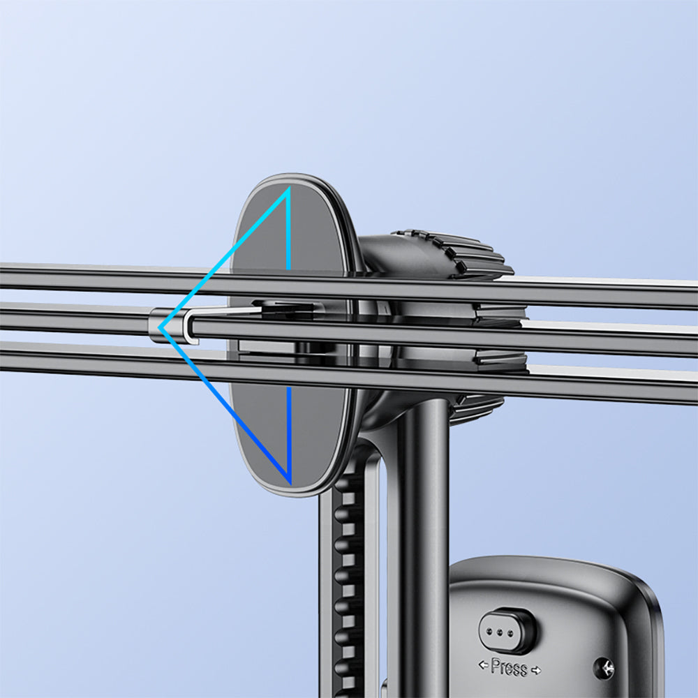 Suport Yesido (C242), for Air Vent, with Auto Extending Clip by Switch Button, Telescopic Arm, Negru