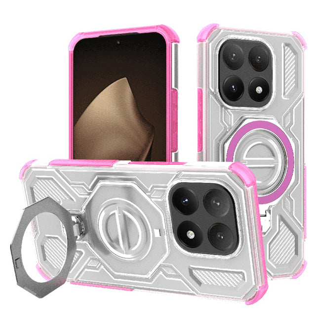 Husa de protectie Techsuit Carbon Shield PRO compatibil cu Xiaomi 15T, Roz Transparent