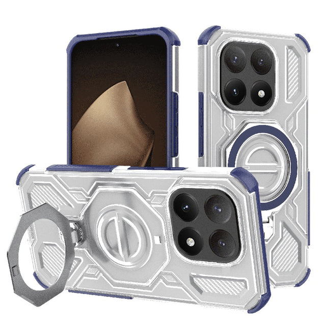 Husa de protectie Techsuit Carbon Shield PRO compatibil cu Xiaomi 15T, Albastru Transparent