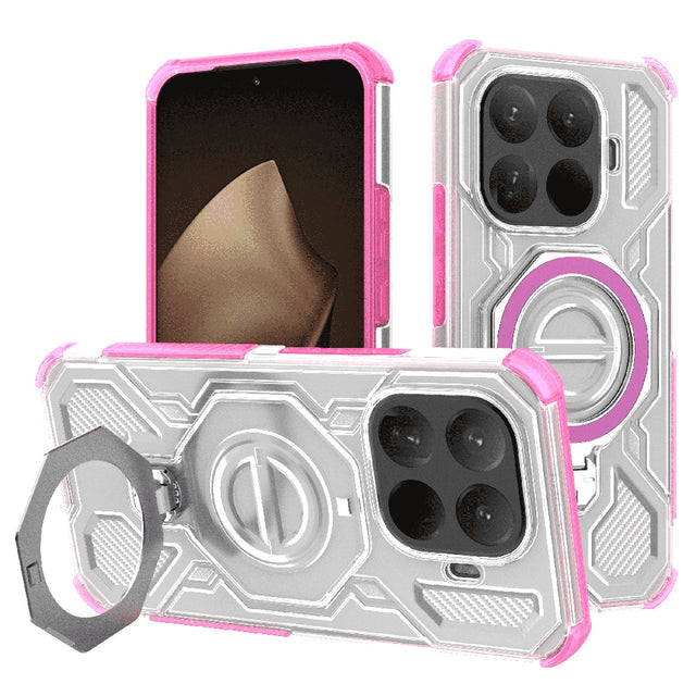 Husa de protectie Techsuit Carbon Shield PRO compatibil cu Xiaomi 15T Pro, Roz Transparent