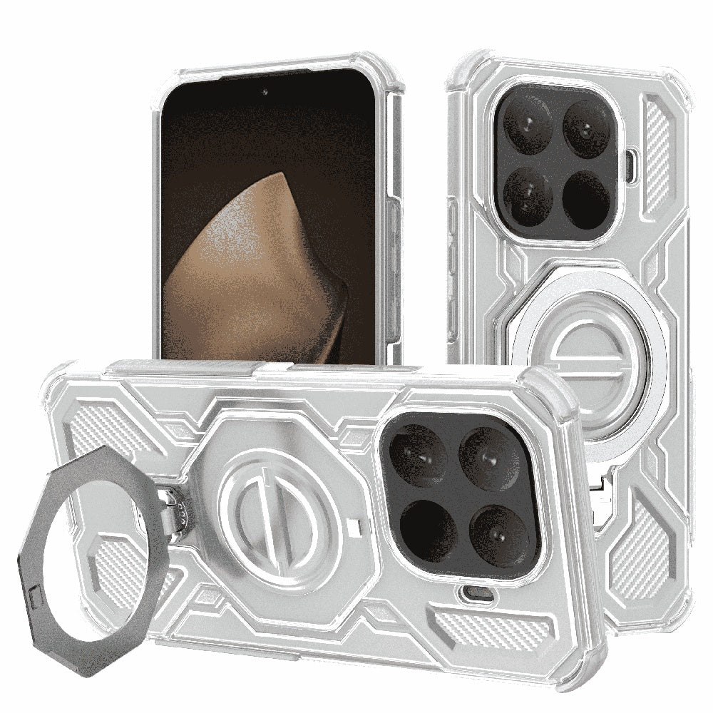 Husa de protectie Techsuit Carbon Shield PRO compatibil cu Xiaomi 15T Pro, Alb Transparent