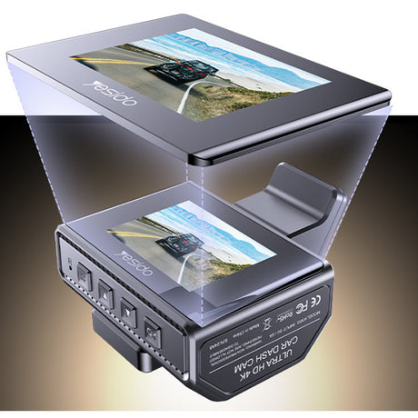 Gadget Yesido Dual Dash Camera (KM15), 2" IPS Display Screen, Front + Rear Dual Recording, G-Sensor, Up to 256GB Storage, Negru