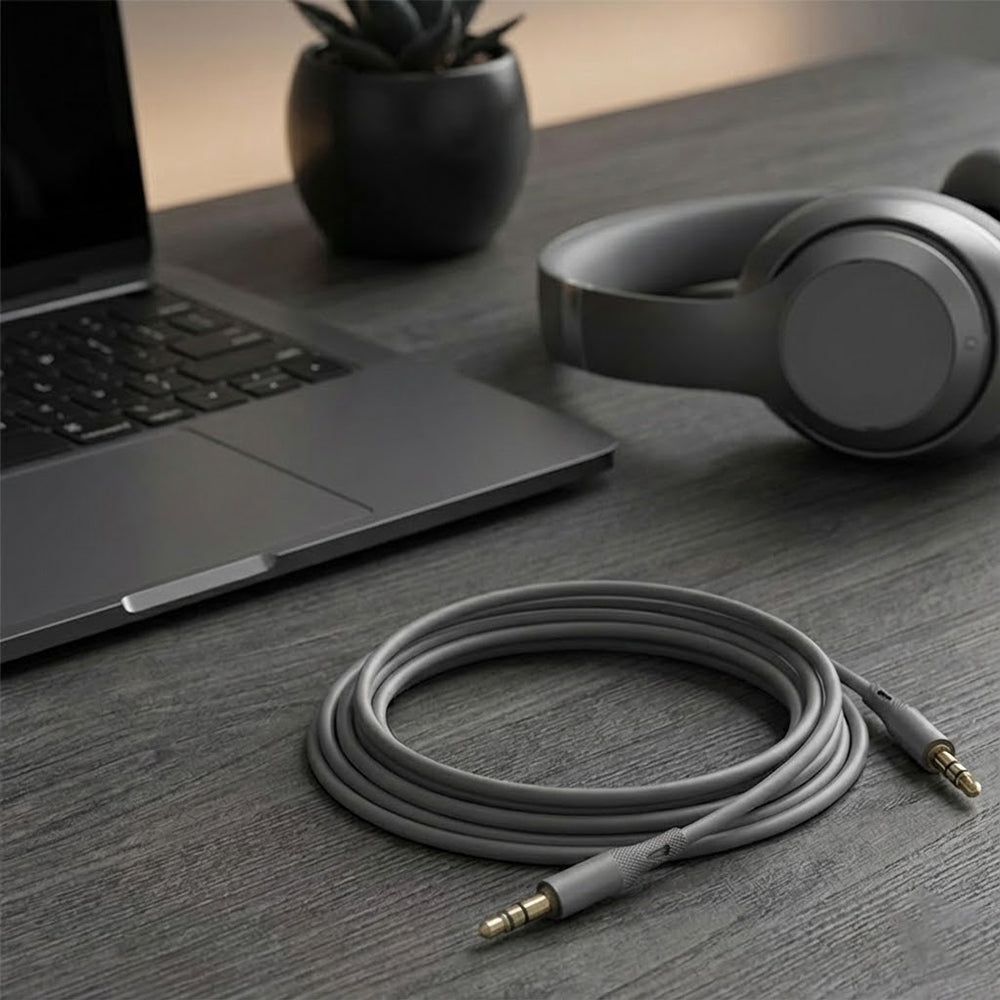 Adaptor Techsuit Premium Cable Adapter SoundFleX (AC3), 3.5mm to Jack, Hi-Fi Quality, Silica Gel, 1m, Gri