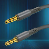 Adaptor Techsuit Premium Cable Adapter SoundFleX (AC3), 3.5mm to Jack, Hi-Fi Quality, Silica Gel, 1m, Gri