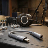 Adaptor Techsuit Premium Cable Adapter SoundFleX (AC2), Lightning to 3.5mm Jack, Hi-Fi Quality, Silica Gel, Gri