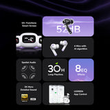 Casti Ugreen HiTune T6 Magic WS211 (55137), LCD Color Screen, Bluetooth 5.4, ANC, Gaming Mode, 500mAh, App, Alb