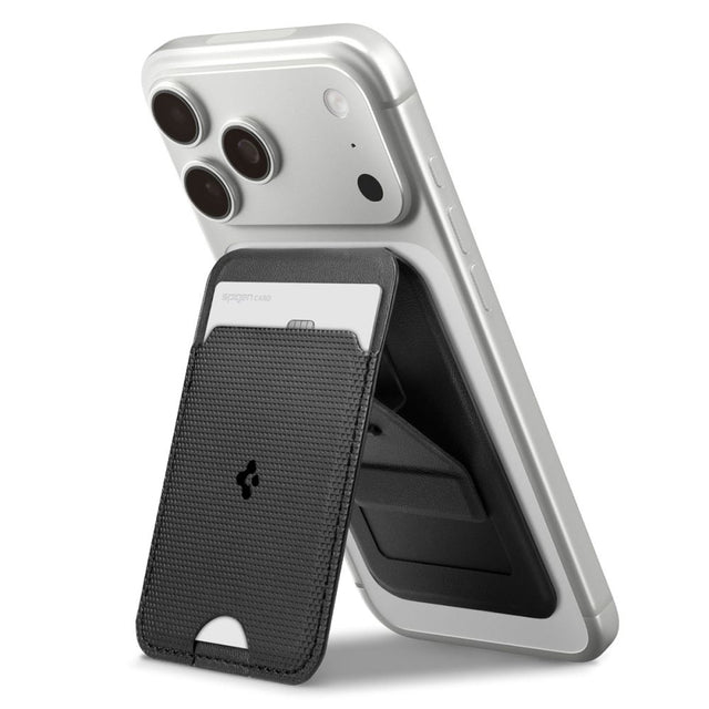 Suport Spigen Card MagSafe Slim Fold S314-1 (AFA10405), for Phone, Universal, Magnetic Grip, Stand, PU Leather, Negru