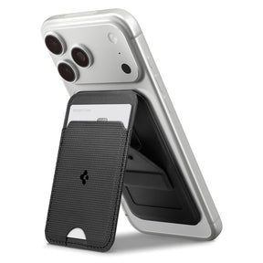 Suport Spigen Card MagSafe Slim Fold Tripod S314-3 (AFA10751), for Phone, Universal, Magnetic, Stand, PU Leather, Negru