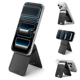 Suport Spigen Card MagSafe Slim Fold Tripod S314-3 (AFA10751), for Phone, Universal, Magnetic, Stand, PU Leather, Negru