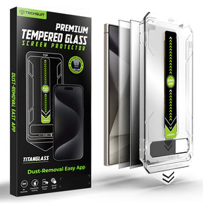 Folie de protectie Techsuit TitanGlass CrystalHD (set de 2) compatibil cu Samsung Galaxy S24 Ultra, Privacy