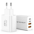 Incarcator Techsuit Premium PowerXQuad (CH4), 2x PD20W Type-C, 2x USB 3.1A, Super Fast Charge Travel Adapter 40W, Alb