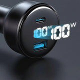 Incarcator Havit Car (CC100W), USB, Type-C, PD100W, PC, with Digital Display, Negru