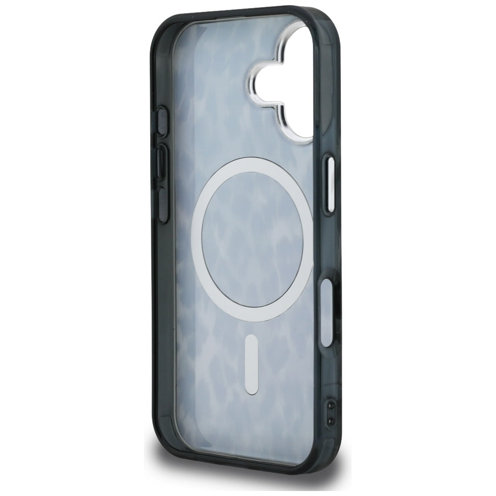 Husa de protectie Karl Lagerfeld IML Leopard Pattern MagSafe (KLHMP16SHDLEOICK) compatibil cu iPhone 16, Negru