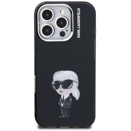 Husa de protectie Karl Lagerfeld IML Aquarelle Karl & Logo MagSafe (KLHCP16LHMKIAQK) compatibil cu iPhone 16 Pro, Negru