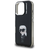 Husa de protectie Karl Lagerfeld IML Aquarelle Karl & Logo MagSafe (KLHCP16LHMKIAQK) compatibil cu iPhone 16 Pro, Negru