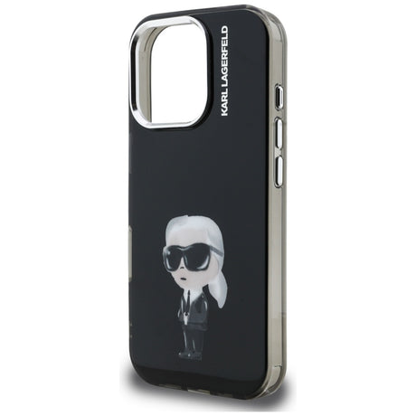 Husa de protectie Karl Lagerfeld IML Aquarelle Karl & Logo MagSafe (KLHCP16LHMKIAQK) compatibil cu iPhone 16 Pro, Negru