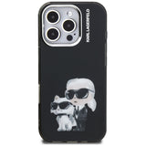 Husa de protectie Karl Lagerfeld IML Aquarelle Karl & Choupette (KLHCP16XHMKCAQK) compatibil cu iPhone 16 Pro Max, Negru