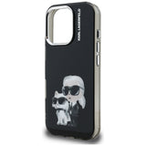Husa de protectie Karl Lagerfeld IML Aquarelle Karl & Choupette (KLHCP16XHMKCAQK) compatibil cu iPhone 16 Pro Max, Negru