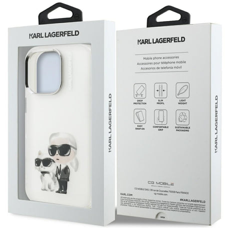 Husa de protectie Karl Lagerfeld IML Aquarelle Karl & Choupette (KLHCP16LHMKCAQH) compatibil cu iPhone 16 Pro, Alb