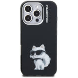 Husa de protectie Karl Lagerfeld IML Aquarelle Choupette Logo (KLHCP16LHMCHAQK) compatibil cu iPhone 16 Pro, Negru