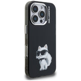 Husa de protectie Karl Lagerfeld IML Aquarelle Choupette Logo (KLHCP16LHMCHAQK) compatibil cu iPhone 16 Pro, Negru