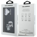 Husa de protectie Karl Lagerfeld IML Aquarelle Karl & Choupette (KLHCP16SHMKCAQK) compatibil cu iPhone 16, Negru
