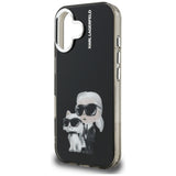 Husa de protectie Karl Lagerfeld IML Aquarelle Karl & Choupette (KLHCP16SHMKCAQK) compatibil cu iPhone 16, Negru