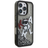 Karl Lagerfeld Liquid Glitter Choupette Logo MagSafe husă pentru iPhone 16 Pro Max