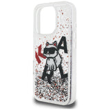 Husa de protectie Karl Lagerfeld Liquid Glitter Choupette Logo MagSafe (KLHCP16XLCHSCTDT) compatibil cu iPhone 16 Pro Max, Transparent