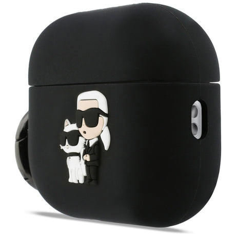 Casti Karl Lagerfeld Silicone Karl&Choupette Head 3D (KLAP3RUNKC), Apple AirPods Pro 3, Negru