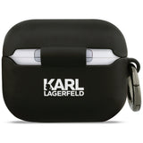 Casti Karl Lagerfeld Silicone Karl&Choupette Head 3D (KLAP3RUNKC), Apple AirPods Pro 3, Negru