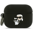 Casti Karl Lagerfeld Silicone Karl&Choupette Head 3D (KLAP3RUNKC), Apple AirPods Pro 3, Negru