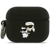 Casti Karl Lagerfeld Silicone Karl&Choupette Head 3D (KLAP3RUNKC), Apple AirPods Pro 3, Negru