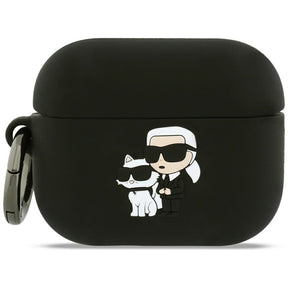Casti Karl Lagerfeld Silicone Karl&Choupette Head 3D (KLAP3RUNKC), Apple AirPods Pro 3, Negru